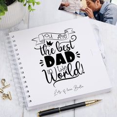 Personalised Best Dad in The World Scrapbook Photo Album Keepsake Memory Book