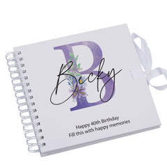 Personalised Any Name Monogram Sentiment Scrapbook Photo Album Guest Book