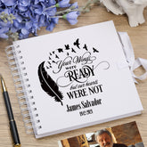 Personalised Memorial Scrapbook, Guest Book, Photo album Wings Were Ready