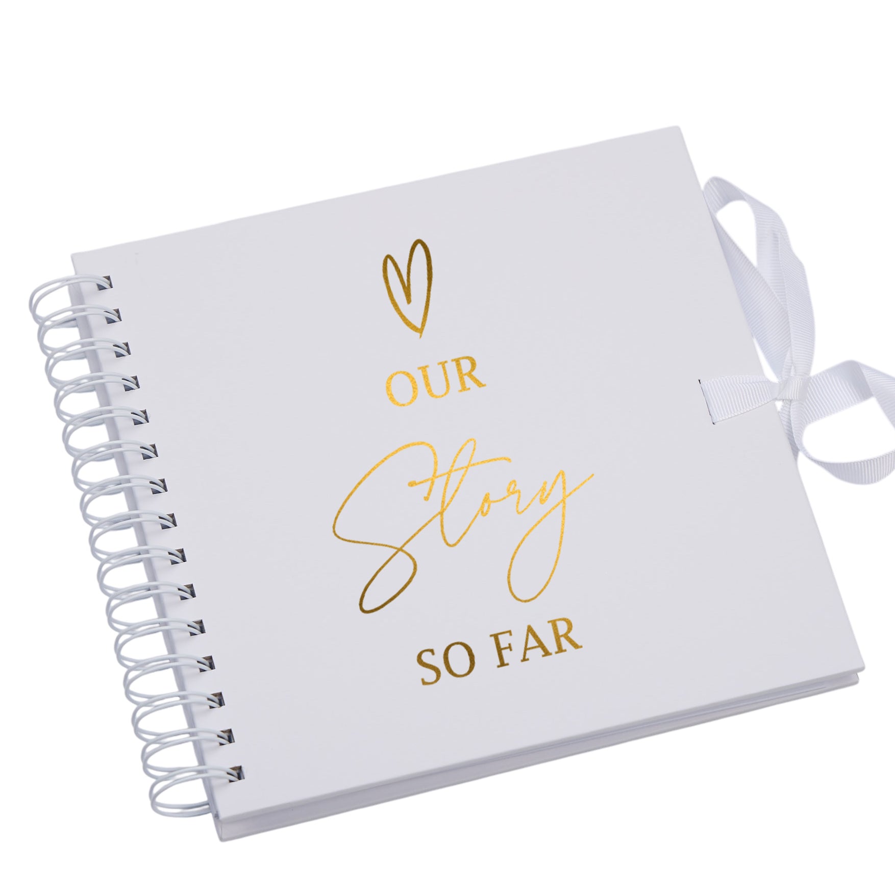 Our Story So Far Love Themed White Scrapbook Guest Book Photo Album Gold Script Scrapbook Guest Book ukgiftstoreonline