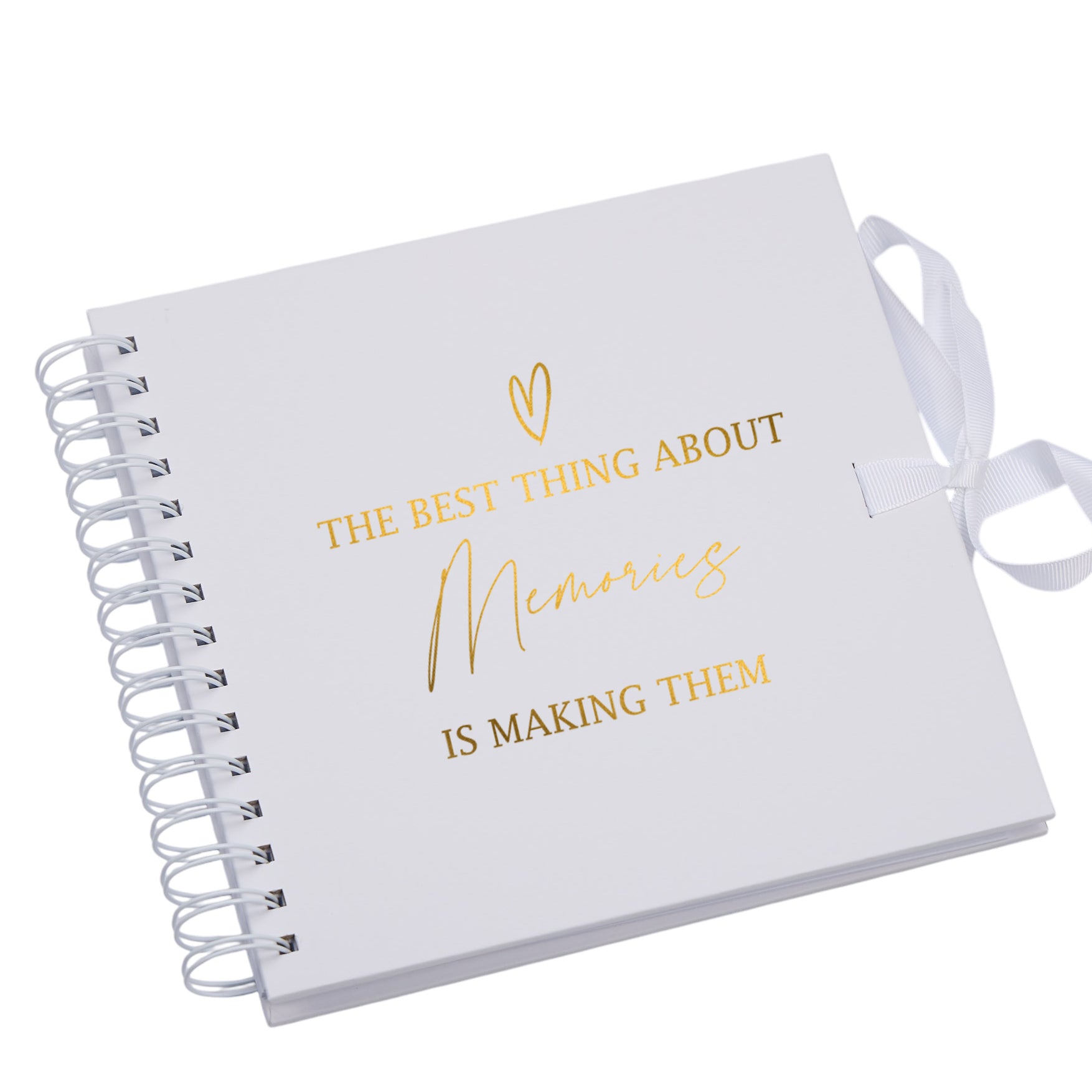 The Best Thing About Memories White Scrapbook Or Photo Album with Gold Script Memories Photo Album ukgiftstoreonline