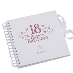 Personalised Any Age Birthday Scrapbook Photo Album Guest Book Star Design 18th, 21st, 30th, 40th, 50th, 60th