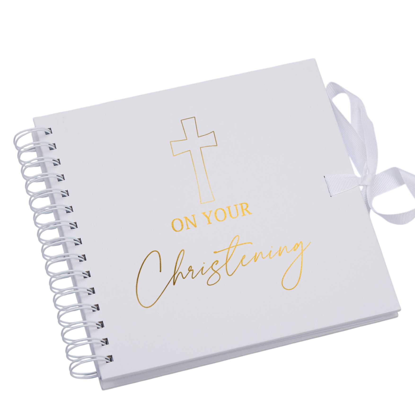On Your Christening Gold Metal Stamped Scrapbook Photo Album Guest Book Scrapbook Guest Book ukgiftstoreonline