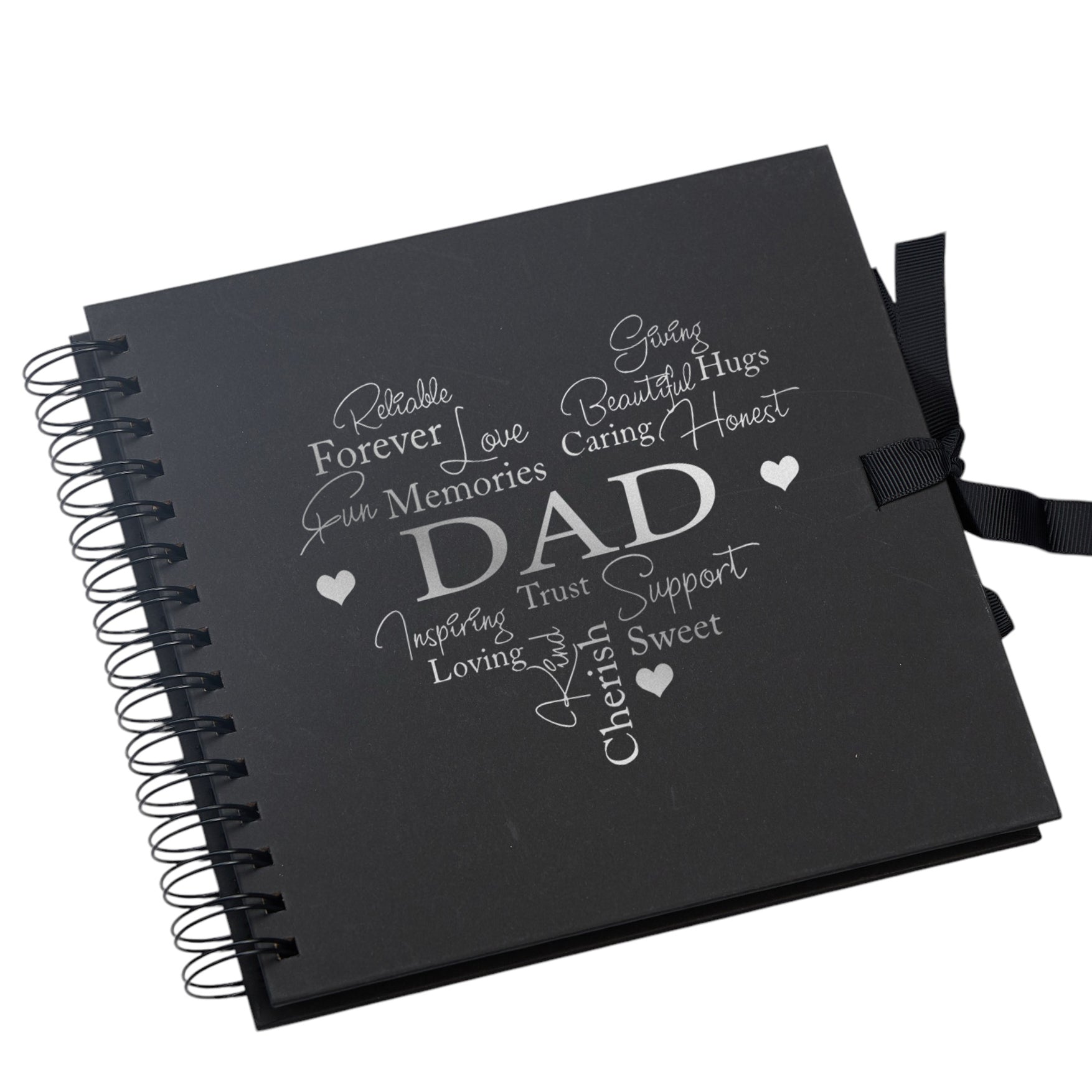 Dad Black Scrapbook Guest Book Or Photo Album with Silver Script Dad Photo Album ukgiftstoreonline