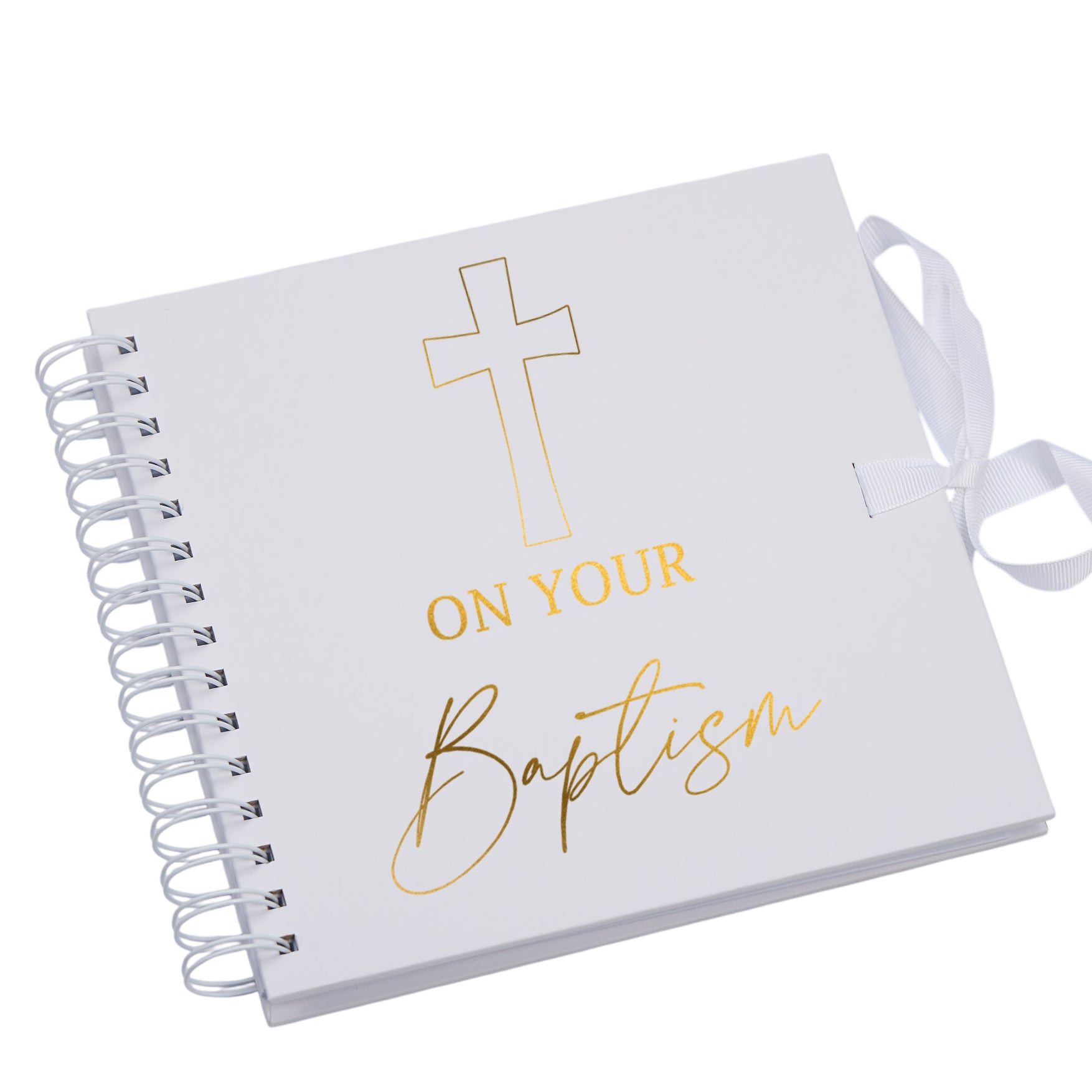 On Your Baptism Gold Metal Stamped Scrapbook Photo Album Guest Book Scrapbook Guest Book ukgiftstoreonline