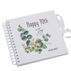 Personalised Any Age Birthday Eucalyptus Scrapbook, Guest Book, Photo Album