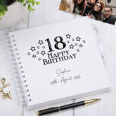 Personalised Any Age Happy Birthday Star Design Scrapbook Photo Album Guest Book