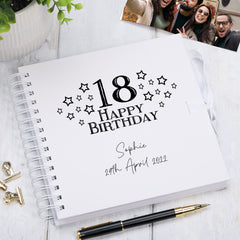 Personalised Any Age Happy Birthday Star Design Scrapbook Photo Album Guest Book