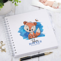 Personalised Baby Boy Cute Fox Design Scrapbook Photo Album Memory Keepsake