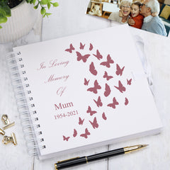 Personalised Mum In Loving Memory Butterflies Design Scrapbook Photo Album Guest Book