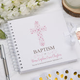 Personalised Baptism Ornate Cross Design Scrapbook Photo Album