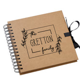 Personalised Family Name Leaf Design Brown Scrapbook Photo Album