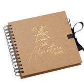 Our Adventure Book Brown Scrapbook Photo album Gold Script