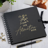 Our Adventure Book Black Scrapbook Photo album Gold Script