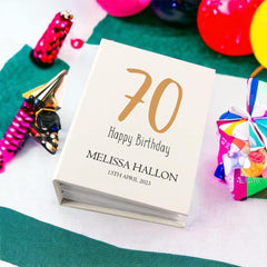 Personalised 70th Birthday Photo Album With Sleeves 100 x 6x4 Capacity Personalised Photo Album ukgiftstoreonline