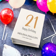 Personalised 21st Birthday Photo Album With Sleeves 100 x 6x4 Capacity