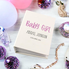 Personalised Baby Girl Photo Album With Sleeves 100 x 6x4 Capacity