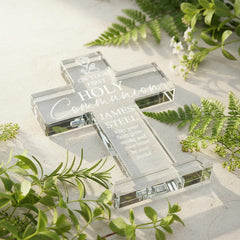 1st Holy Communion Gift, Personalised First Communion Engraved Cross Keepsake Gift For a Boy or Girl