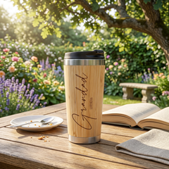 Personalised Bamboo Insulated Grandad Travel Mug Gift Personalised Mugs ukgiftstoreonline