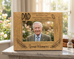 Dad Special Memories Remembrance Photo Frame Gift Oak Wood Finish Daddy Photo Frame ukgiftstoreonline