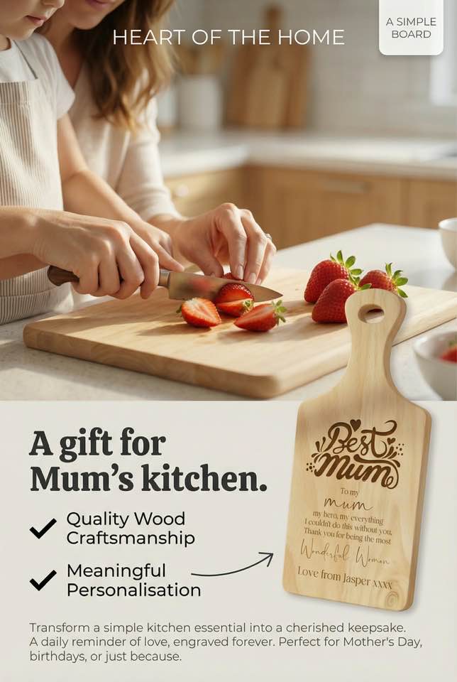 Personalised Gift For Mum Engraved Wooden Chopping Board For Kitchen Decoration chopping Board ukgiftstoreonline