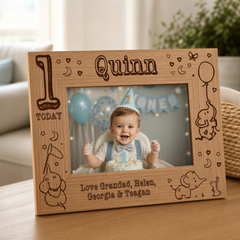 Personalised Baby Boy's First Birthday Photo Frame gift Baby Boy Photo Frame ukgiftstoreonline