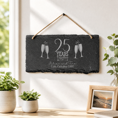 ukgiftstoreonline Personalised Slate 25th Anniversary Plaque Gift Personalised Slate Marker ukgiftstoreonline