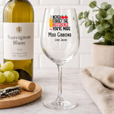 Personalised Teacher Wine Glass – Custom Name UV Printed Glassware Gift Keepsake ukgiftstoreonline