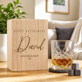 Personalised Whisky Set Stones & Tumbler Glass Engraved Any Sentiment Personalised Whisky Stones ukgiftstoreonline