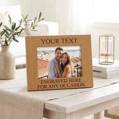 Personalised Wooden Photo Frame – Laser Engraved Bespoke Picture Gift ukgiftstoreonline