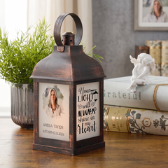 Personalised Memorial Lantern - Custom Photo Lantern With Warm Flickering Flame Light Personalised Lights ukgiftstoreonline