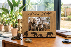 Personalised Elephant Design Engraved Wooden Photo Frame Travel Gift Photo Frame ukgiftstoreonline