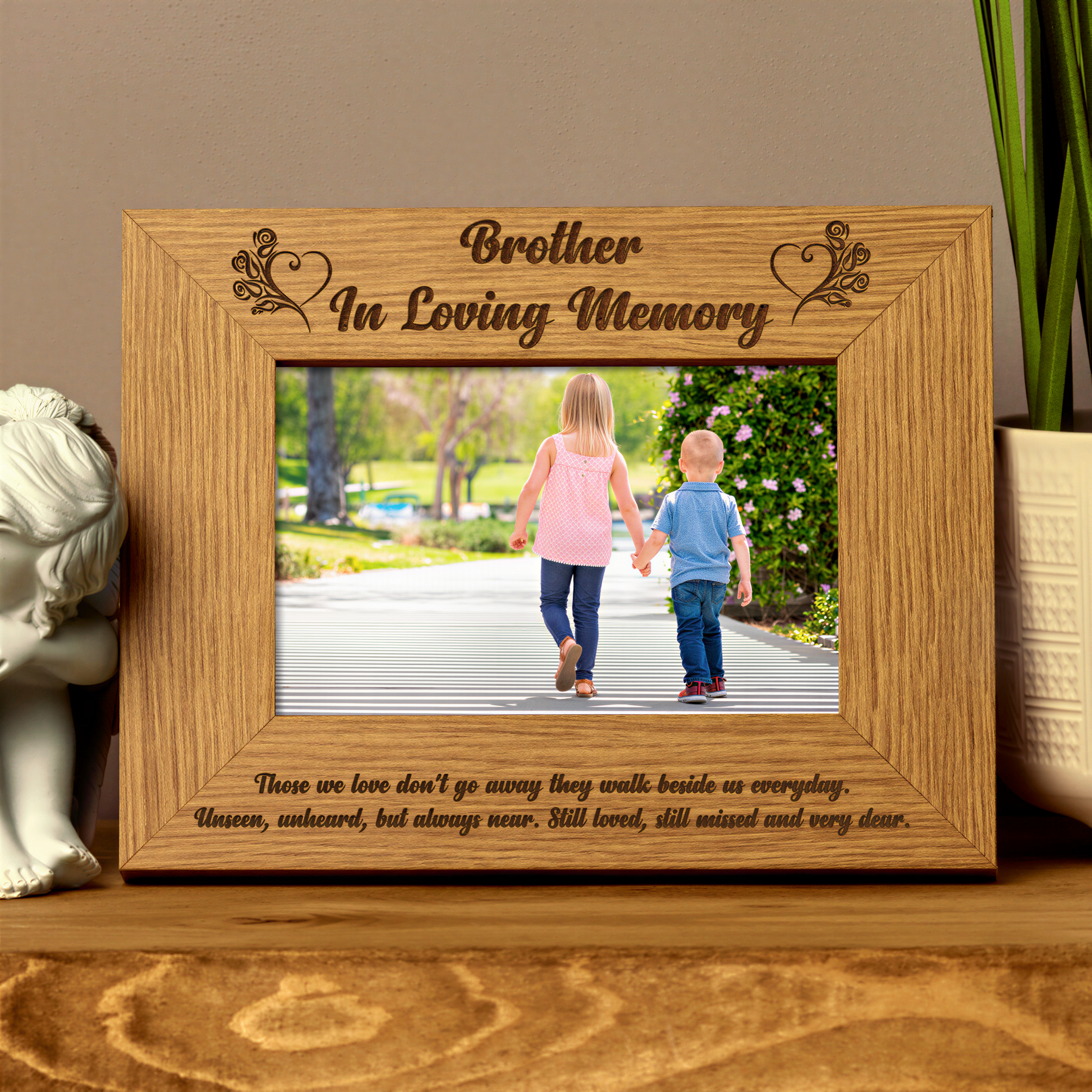 Brother Memorial Frame, Wooden Remembrance Photo Frame, Display Stand Brother Photo Frame ukgiftstoreonline
