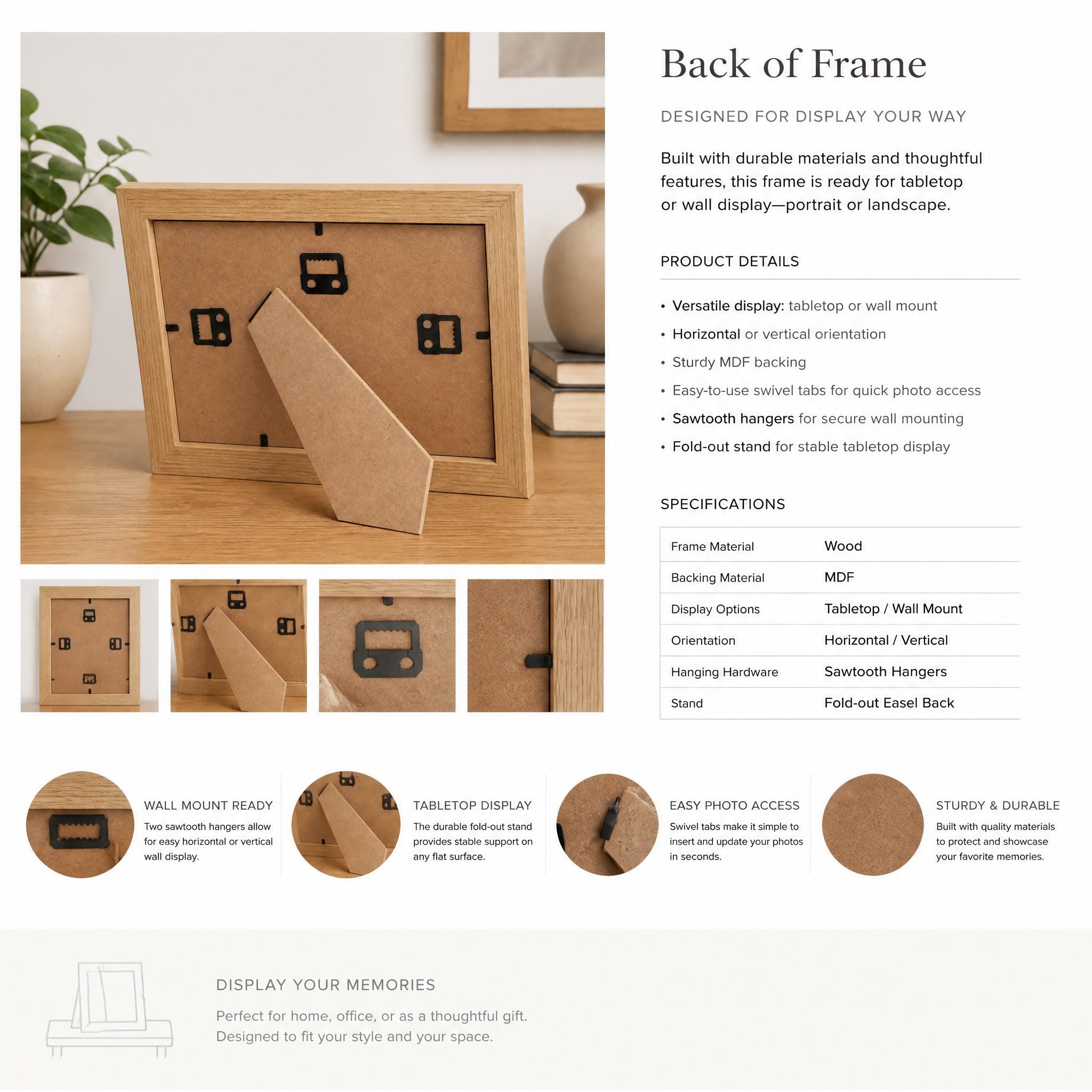 the back of a picture frame with instructions to make it