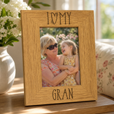 Gran Love Photo Frame - Engraved Wooden Heart-Shaped Keepsake Gift Gran Photo Frame ukgiftstoreonline