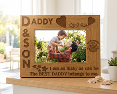 Daddy and Son Wooden Photo Frame Gift Daddy Photo Frame ukgiftstoreonline