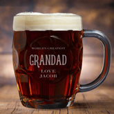 Personalised Engraved Grandad Dimple Beer Mug Glass Gift