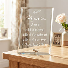 Personalised Nan Keepsake Gift Glass Plaque With Sentiment Personalised Plaque Sign ukgiftstoreonline