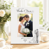 Personalised Wedding Day Wooden Photo Frame Gift With Sketch Couple Photo Frame ukgiftstoreonline