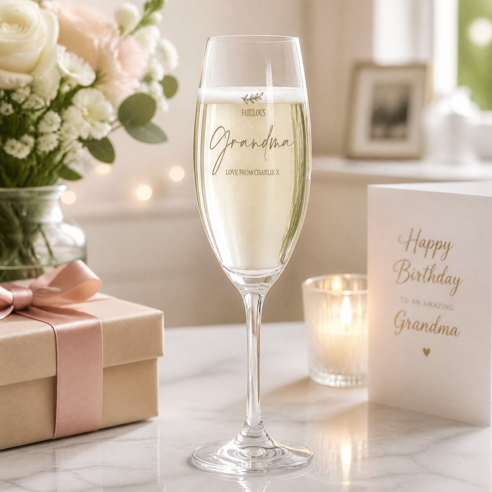 Personalised Grandma Champagne Flute Prosecco Glass Gift Personalised Champagne Glasses ukgiftstoreonline