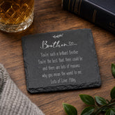 Personalised Brother Coaster – Handcrafted Slate Drink Mat With Rustic Texture ukgiftstoreonline