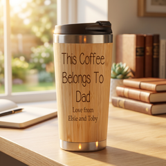 Dad's Bamboo Travel Mug, Personalised (Reusable, Sustainable 420ml) Personalised Mugs ukgiftstoreonline