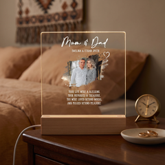 Personalised Mum & Dad Photo Memorial Lamp Night Light Condolence Sympathy Gift Personalised Night Light ukgiftstoreonline