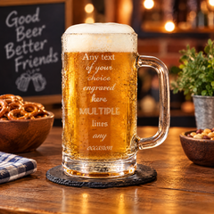 Personalised Engraved 540ml Beer Glass Mug Gift for Him any Occasion Personalised Birthday Gift ukgiftstoreonline