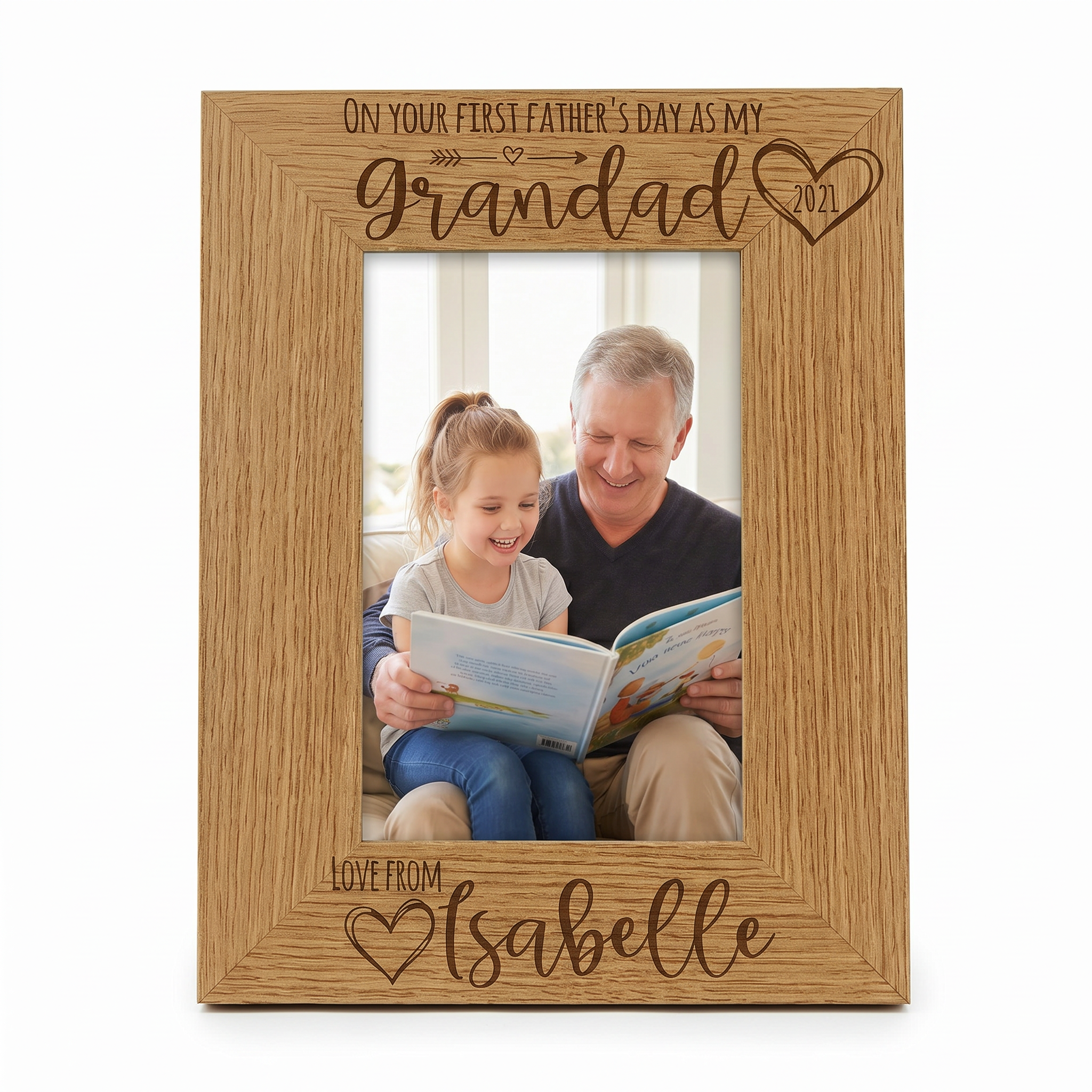 Personalised First Fathers Day as a Grandad Photo Frame Portrait Father's Day Photo Frame ukgiftstoreonline