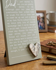 Dad Plaque Gift – Raised Silver Heart Plaque With Sentimental Quote & Elegant Display Nan Photo Frame ukgiftstoreonline