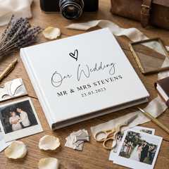 Large Traditional Book Bound Personalised Wedding Photo Album With Heart photo album ukgiftstoreonline