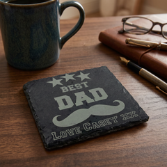 Personalised Dad Coaster – Stone Slate Drink Coaster | Best Dad Gift Personalised Slate Marker ukgiftstoreonline