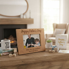 Personalised Happy Fathers Day Engraved Photo Frame Gift Father Photo Frame ukgiftstoreonline