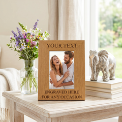 Personalised Wooden Photo Frame – Laser Engraved Bespoke Picture Gift ukgiftstoreonline